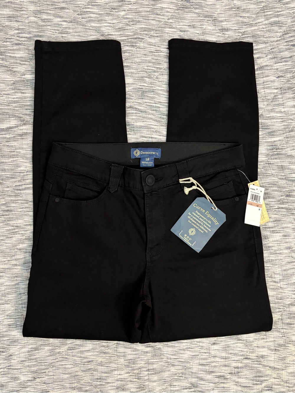 Democracy Ab Solution Straight Leg Jeans In Black Sz 12 NWT | Democracy Jeans -